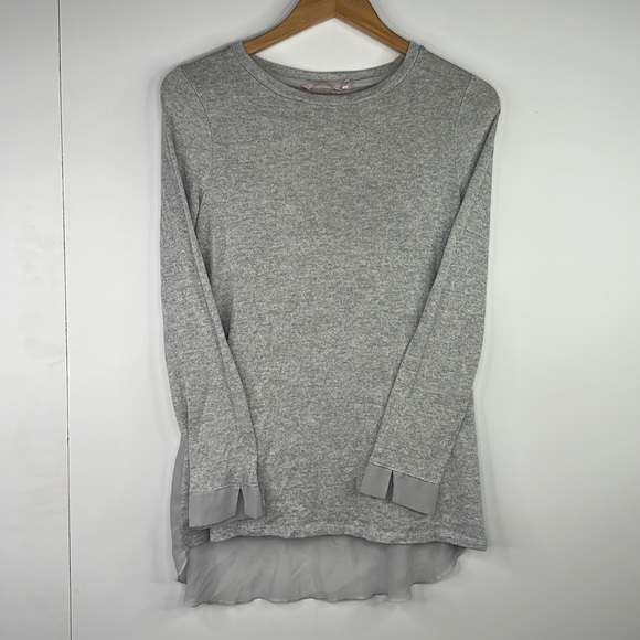 La Vie en Rose Mesh Back Sweater Womens Size L Light  Grey - Picture 1 of 6